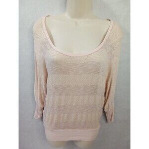 Living Doll Women Medium Lightweight‎ Knit Sweater Pink
